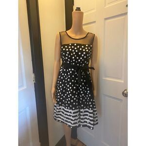 Motherhood Maternity Black and White Polka Dot Dress Pregnancy - Size Large